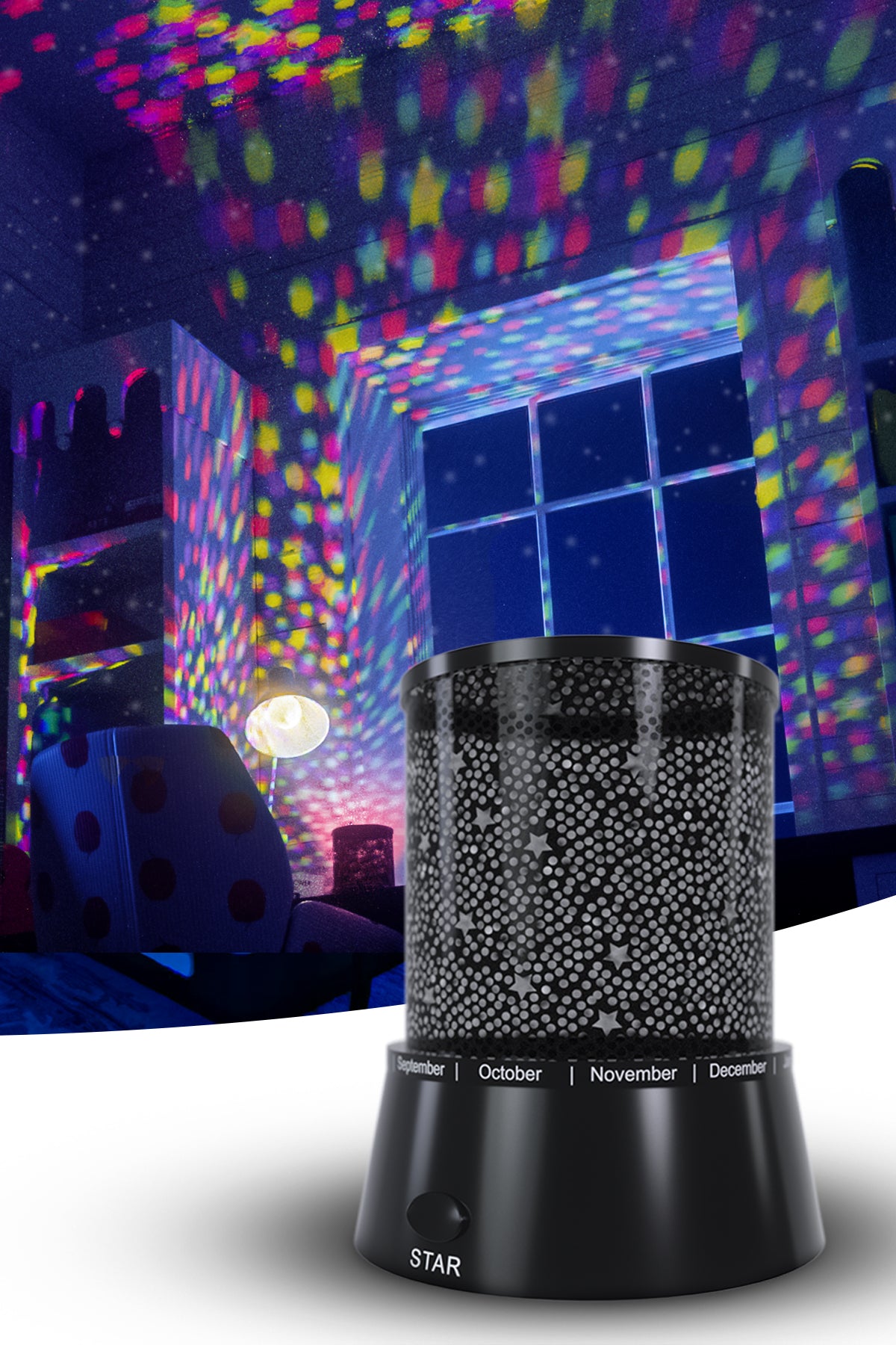 LED Projector Night Light – Starry Sky Effect Lamp for Home & Bedroom