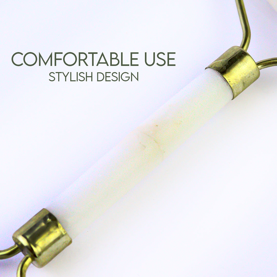Natural Jade Roller Massage Tool (White)