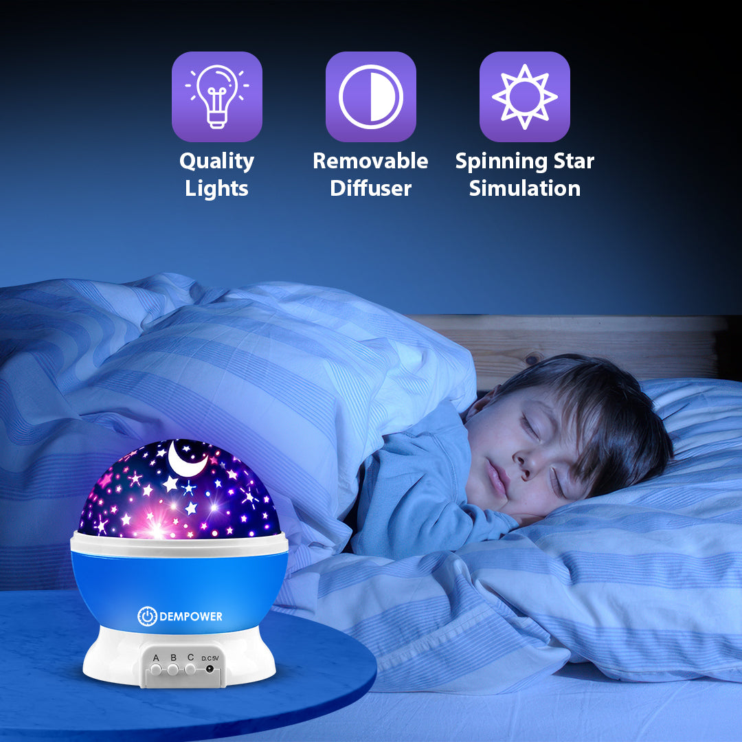 360° Rotation Star Projector Night Light (Blue)