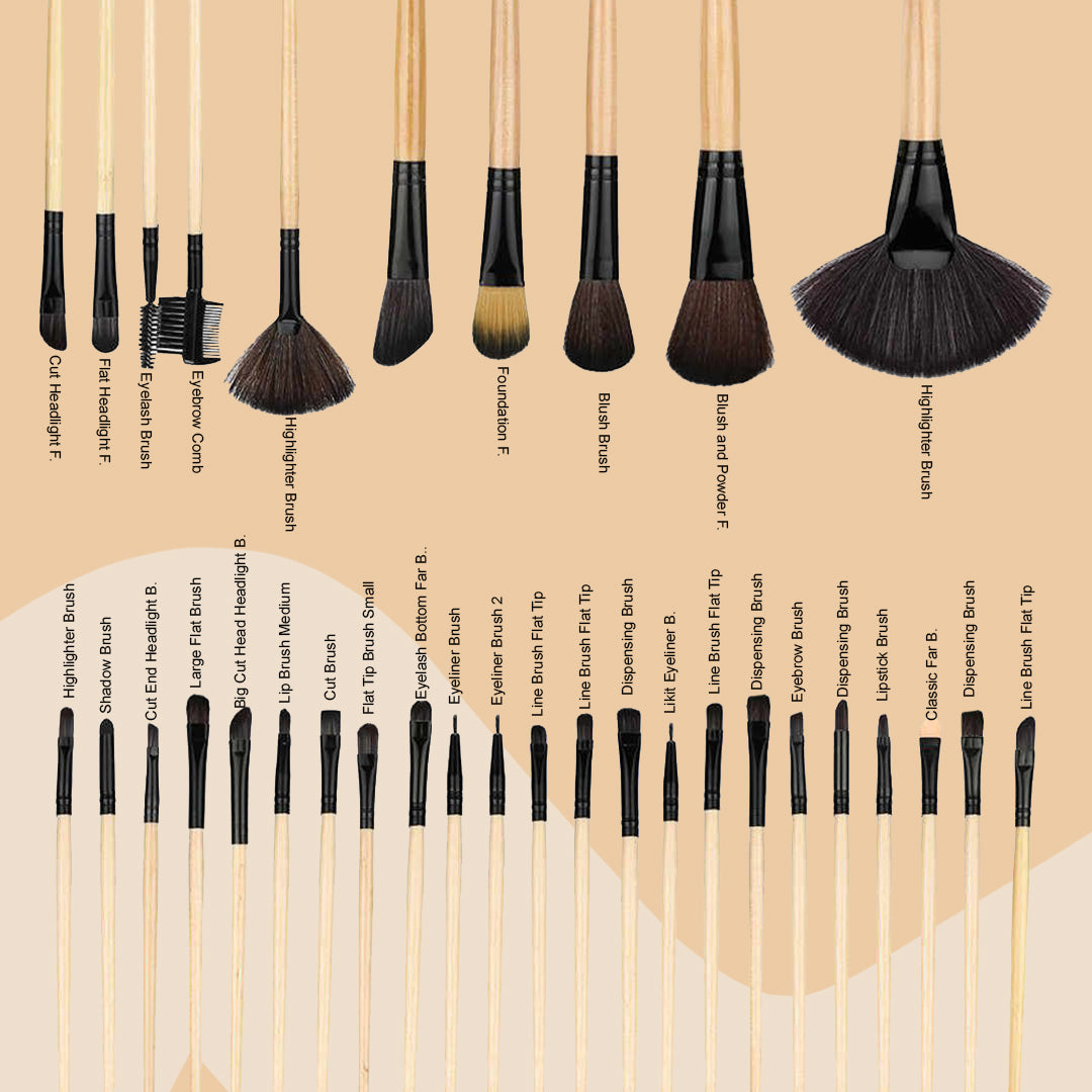 24 PCS With Bag Professional Makeup Brush Set
