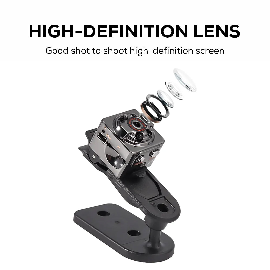 Compact Wireless Micro DVR Camera with Night Vision and Motion Sensor - HD 1080P