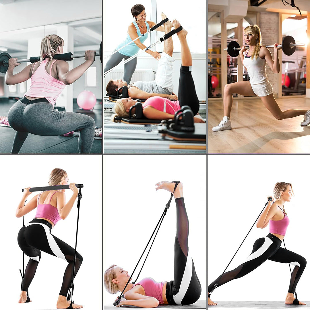 Portable Pilates Resistance Bar – Multi-Purpose Fitness & Home Workout Stick