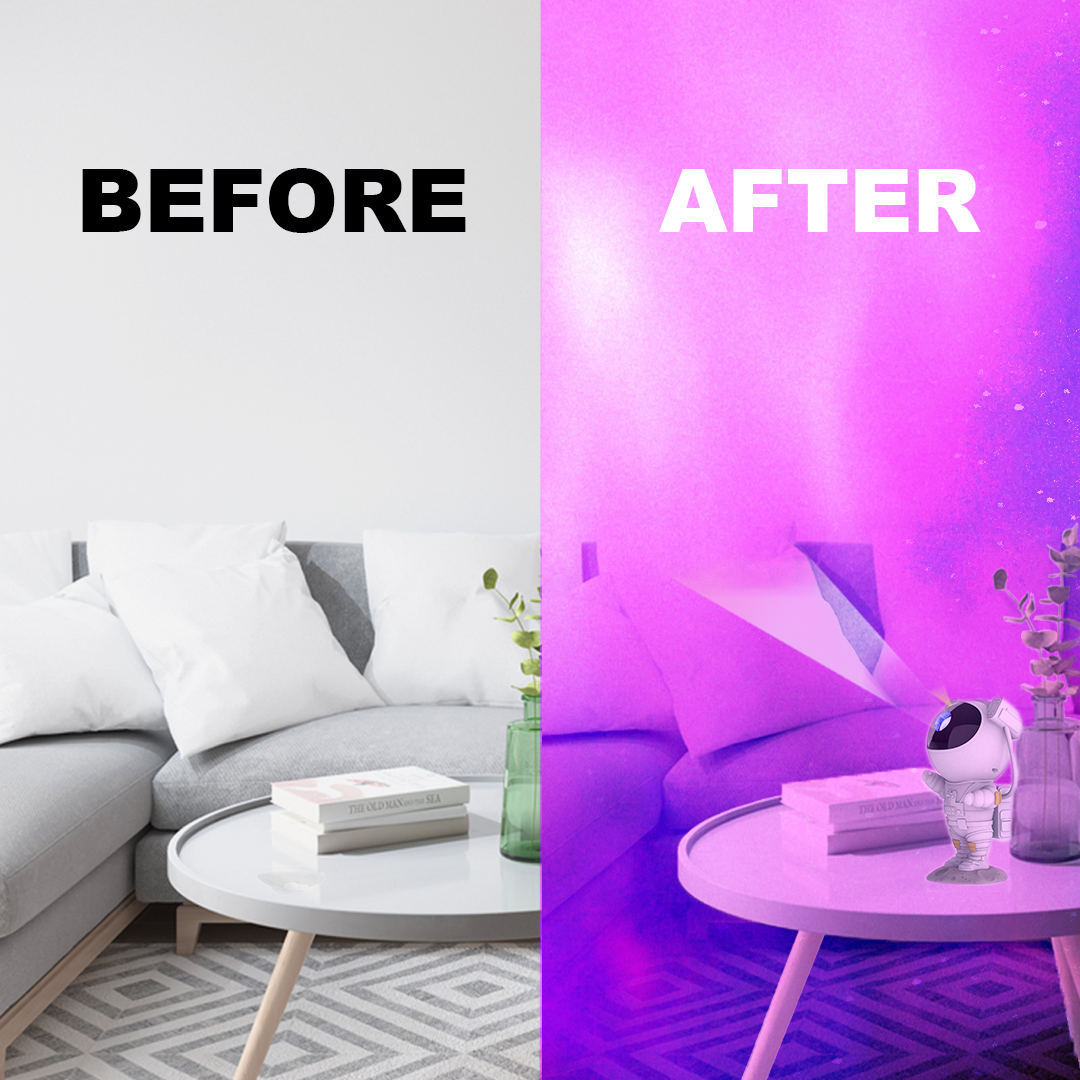 Astronaut Themed Starry Sky Projector Night Light with LED Optical Projection