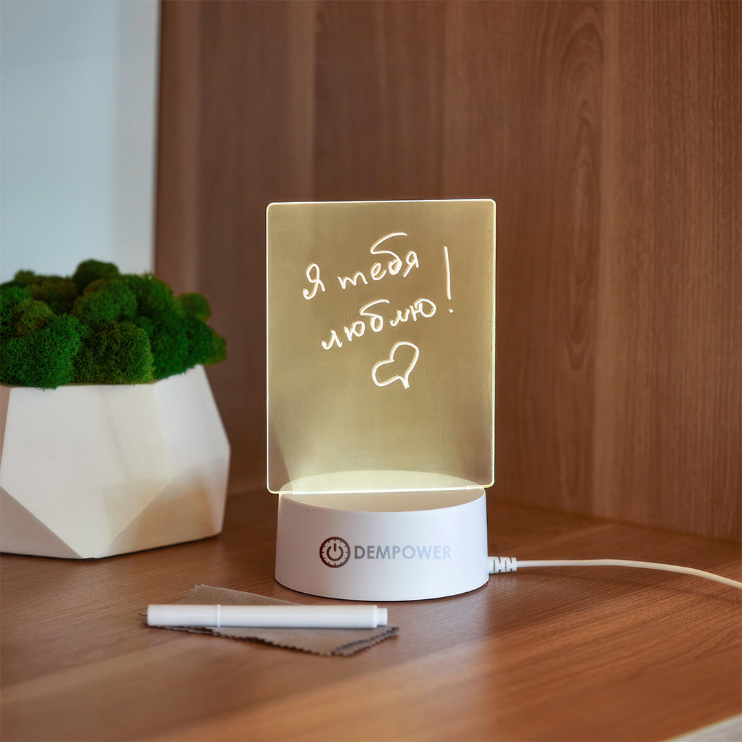 Acrylic Message Note Drawing Board Personalized Led Lamp Erasable Customizable Night Lights