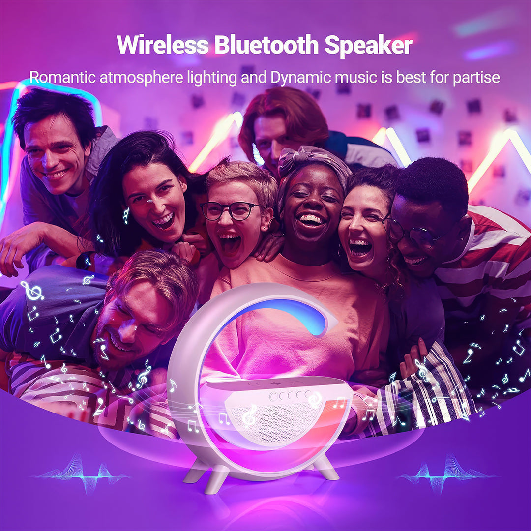 Multi-Functional Wireless Charging Station with Speaker - Sleek & Modern Smart Device