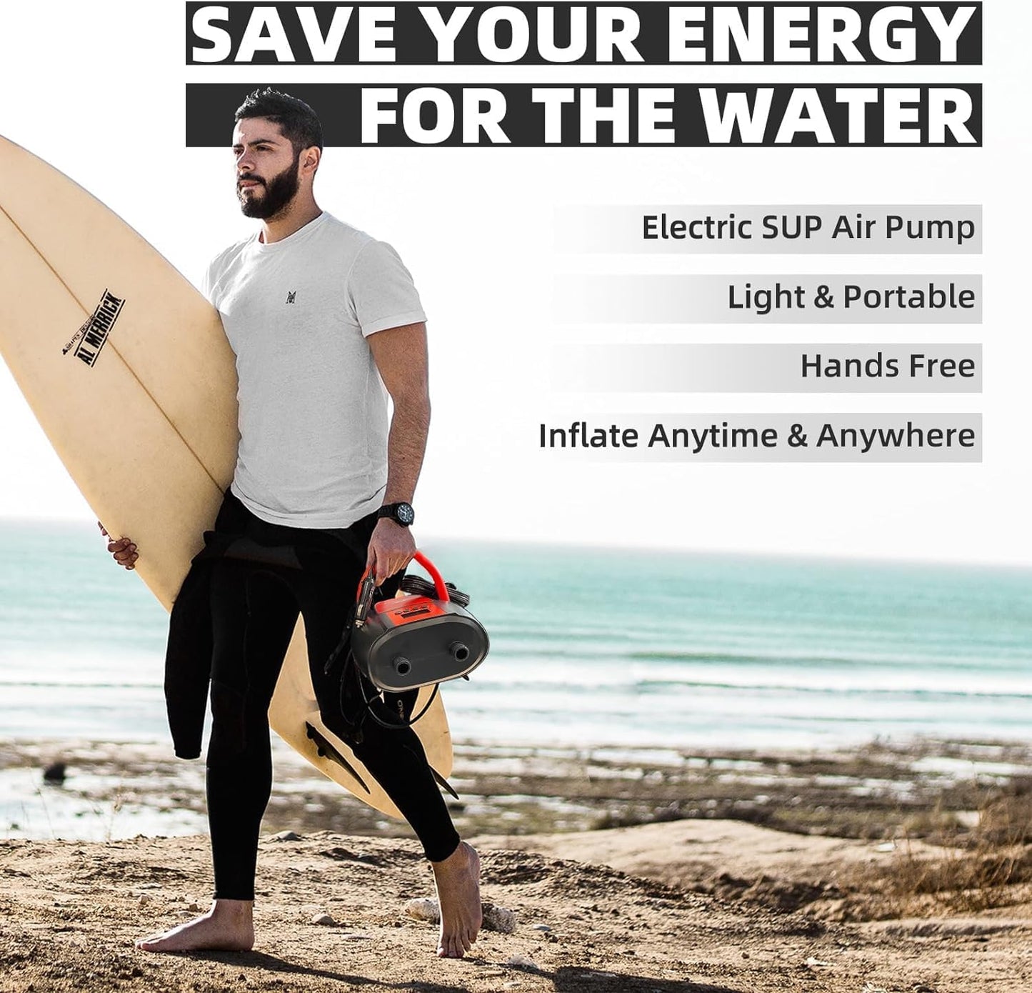 Portable Dual-Stage Electric Air Pump – 20 PSI Max, Quick Inflation for Paddle Boards, Boats & Inflatables (Random Colour)