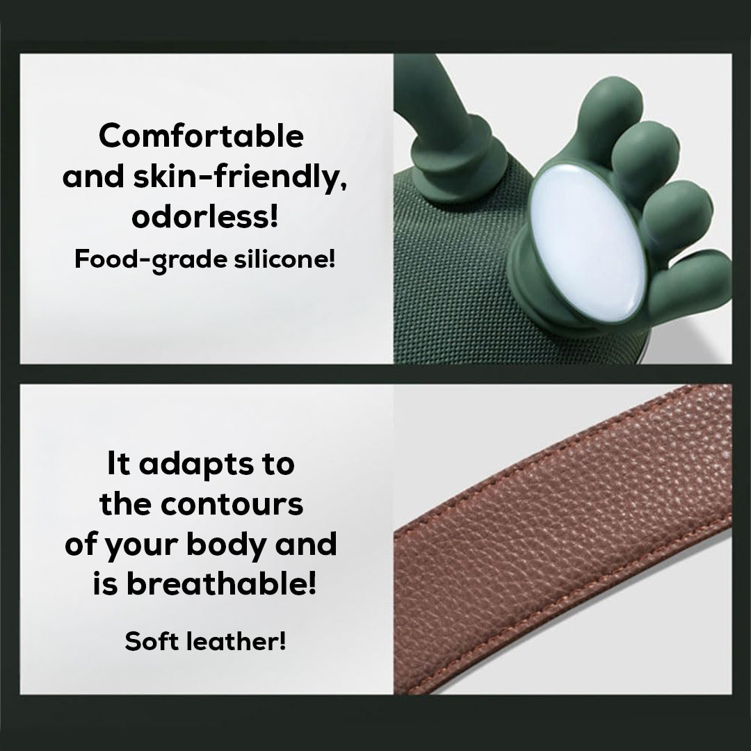 Heated Neck & Shoulder Massager – Hand-Shaped Deep Tissue Massage Tool with 40–45°C Heat, Adjustable Strap, 2000mAh USB-C Portable Muscle Relaxer