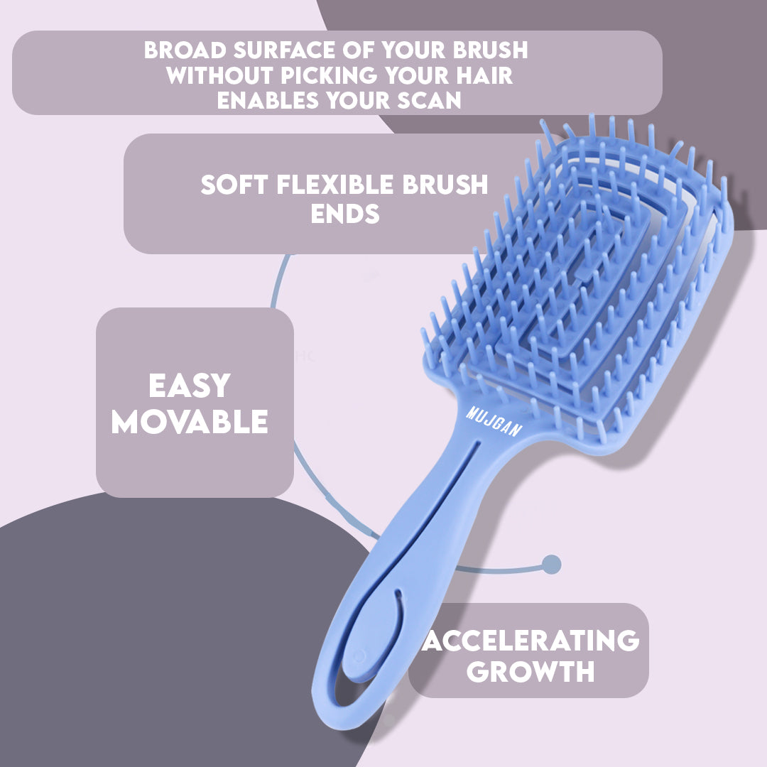 Vegan Hair Detangling Comb (Blue)