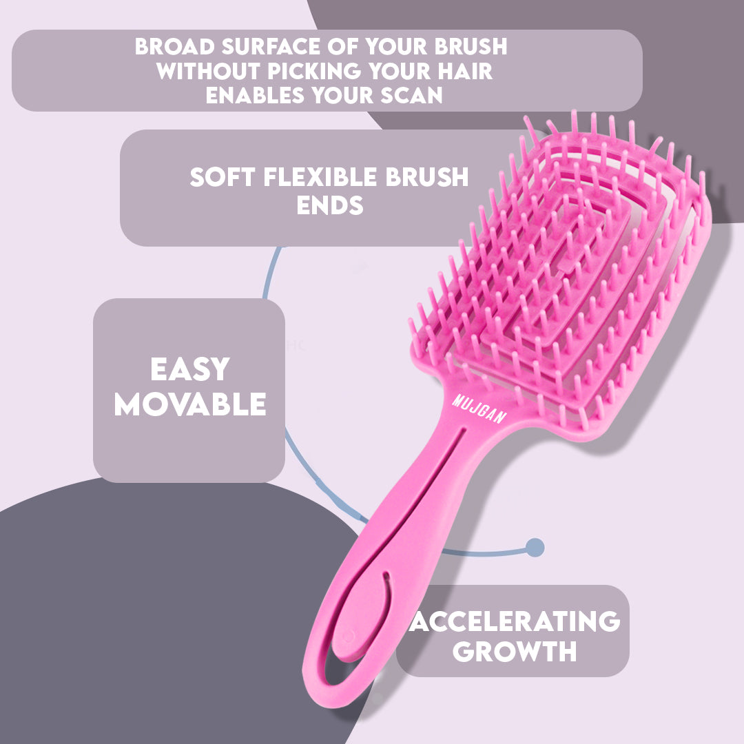 Vegan Hair Detangling Comb (Pink)
