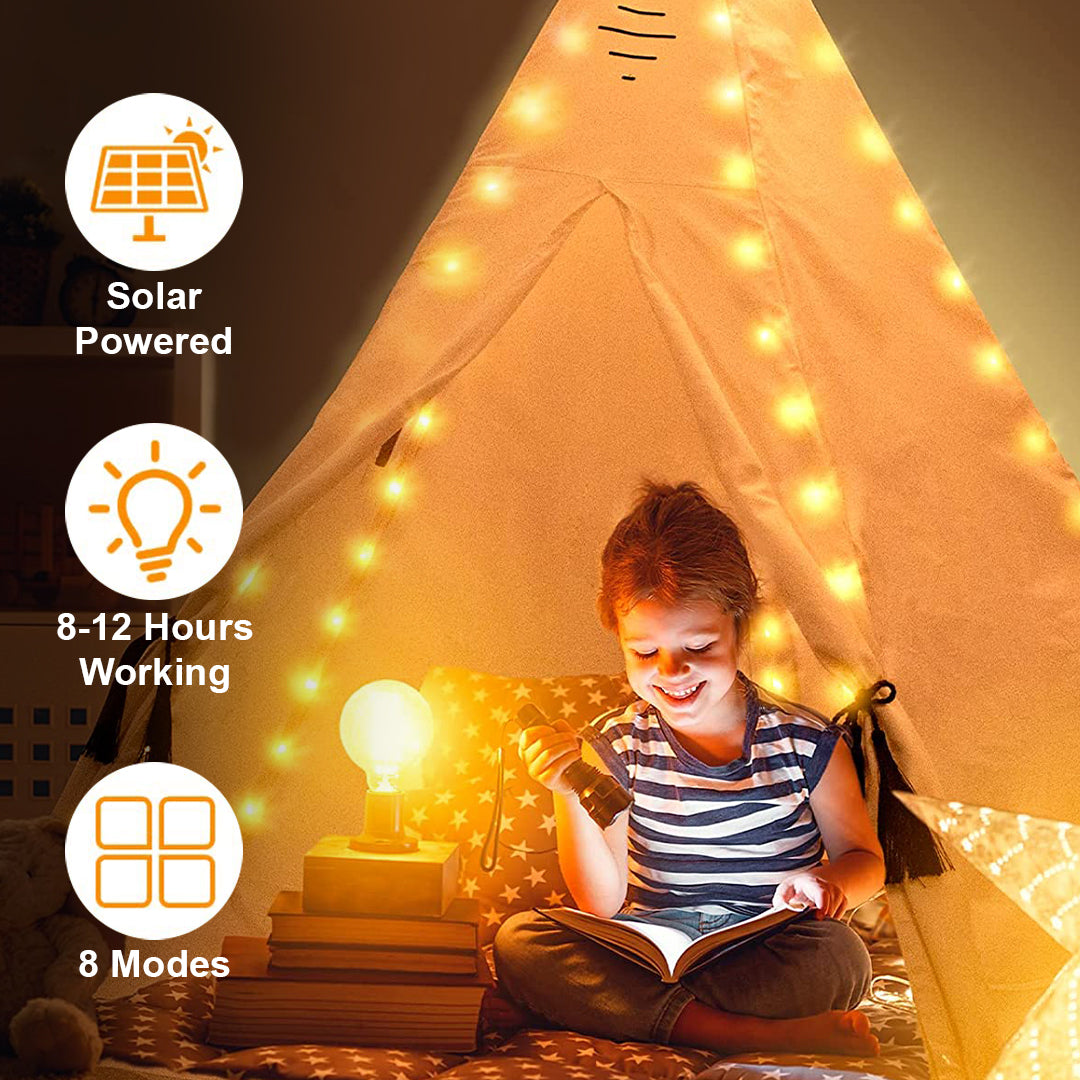 50 Leds Waterproof Solar Garden Lights (Warm White)