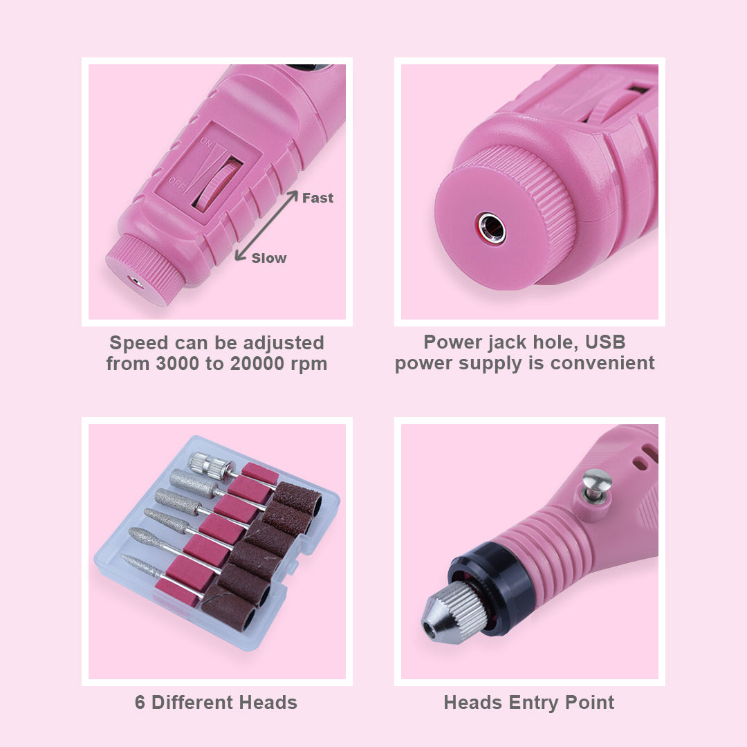 Professional Traditional Nail Care Manicure Kit (Pink)