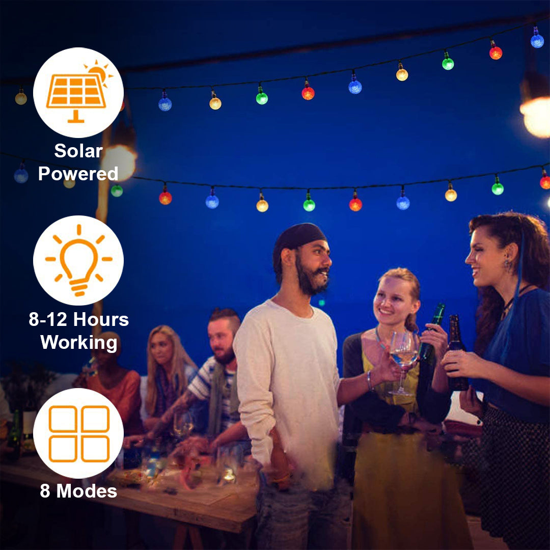 9M 50 LED RGB Waterproof Solar Lights for Garden