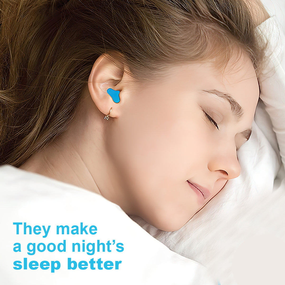 Comfortable 6 Pairs Silicone Ear Plugs in White and Blue