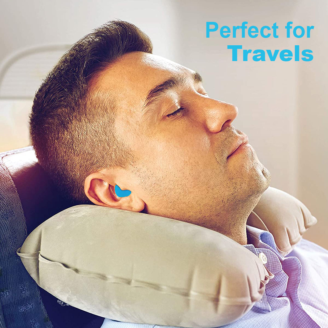 Comfortable 6 Pairs Silicone Ear Plugs in White and Blue