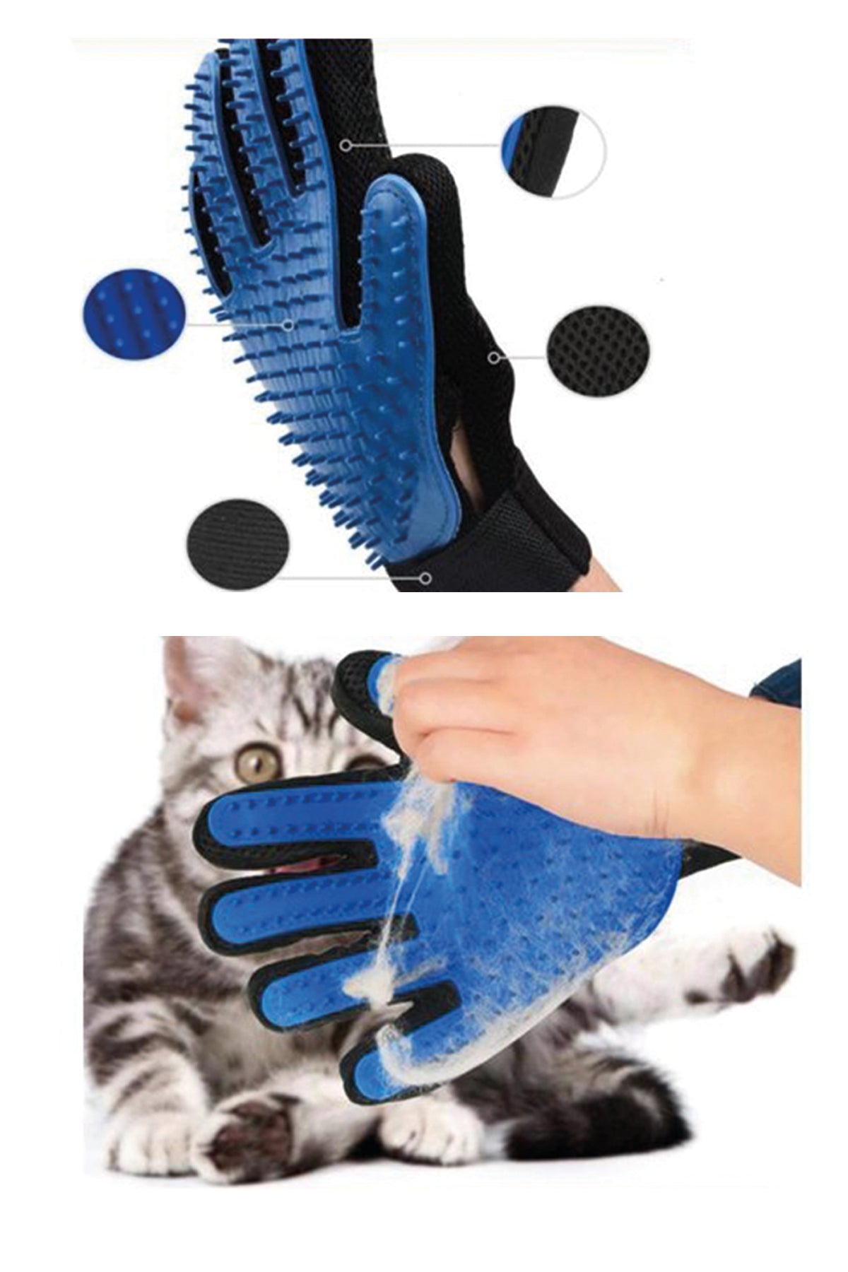 MUJGAN Pet Grooming Gloves Cat Brushes Gloves for Gentle Shedding