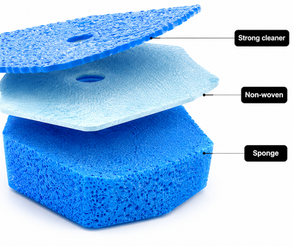 Disposable Toilet Cleaning Brush with 8 Replaceable Sponge Pads – Easy Use & Hygienic Bathroom Cleaner