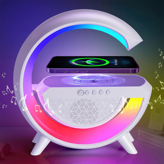 Multi-Functional Wireless Charging Station with Speaker - Sleek & Modern Smart Device