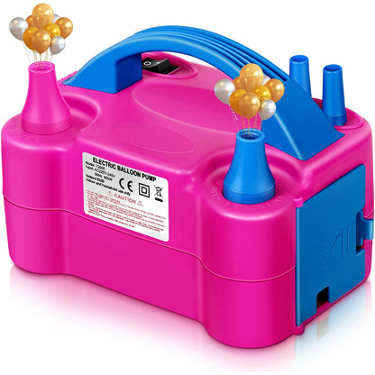 Electric Balloon Pump – Dual Nozzle Balloon Inflator with Automatic & Semi-Automatic Modes