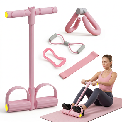 5 Piece Multifunctional Resistance Band Exercise Set Full Body Home Workout Tool