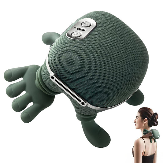 Heated Neck & Shoulder Massager – Hand-Shaped Deep Tissue Massage Tool with 40–45°C Heat, Adjustable Strap, 2000mAh USB-C Portable Muscle Relaxer