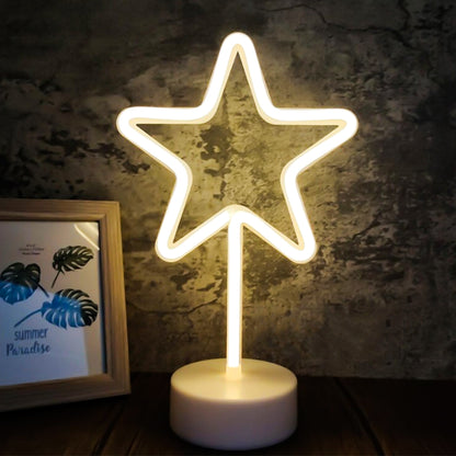 Enchanting LED Star Neon Light in Warm White for Decor