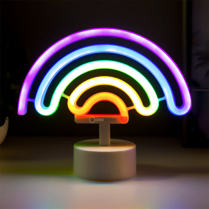 Enchanting LED Rainbow Neon Light in Warm White for Decor