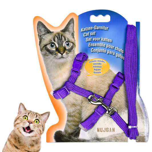 Comfortable Adjustable Cat Harness (Purple)