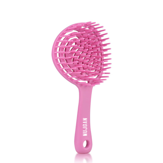 Round Vegan Hair Detangling Comb (Pink)
