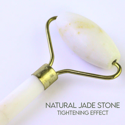 Natural Jade Roller Massage Tool (White)