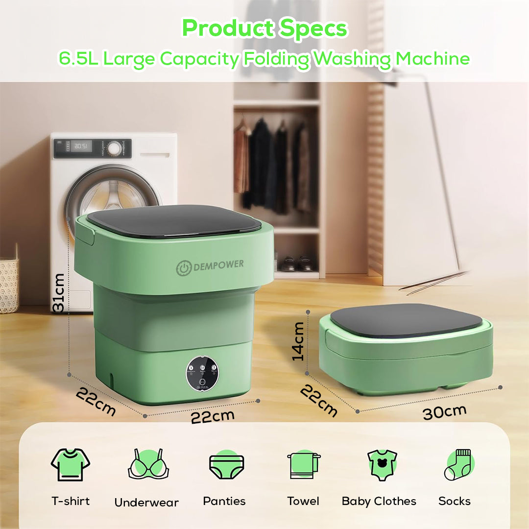 Mini Portable Laundry Washing Machine (Green)