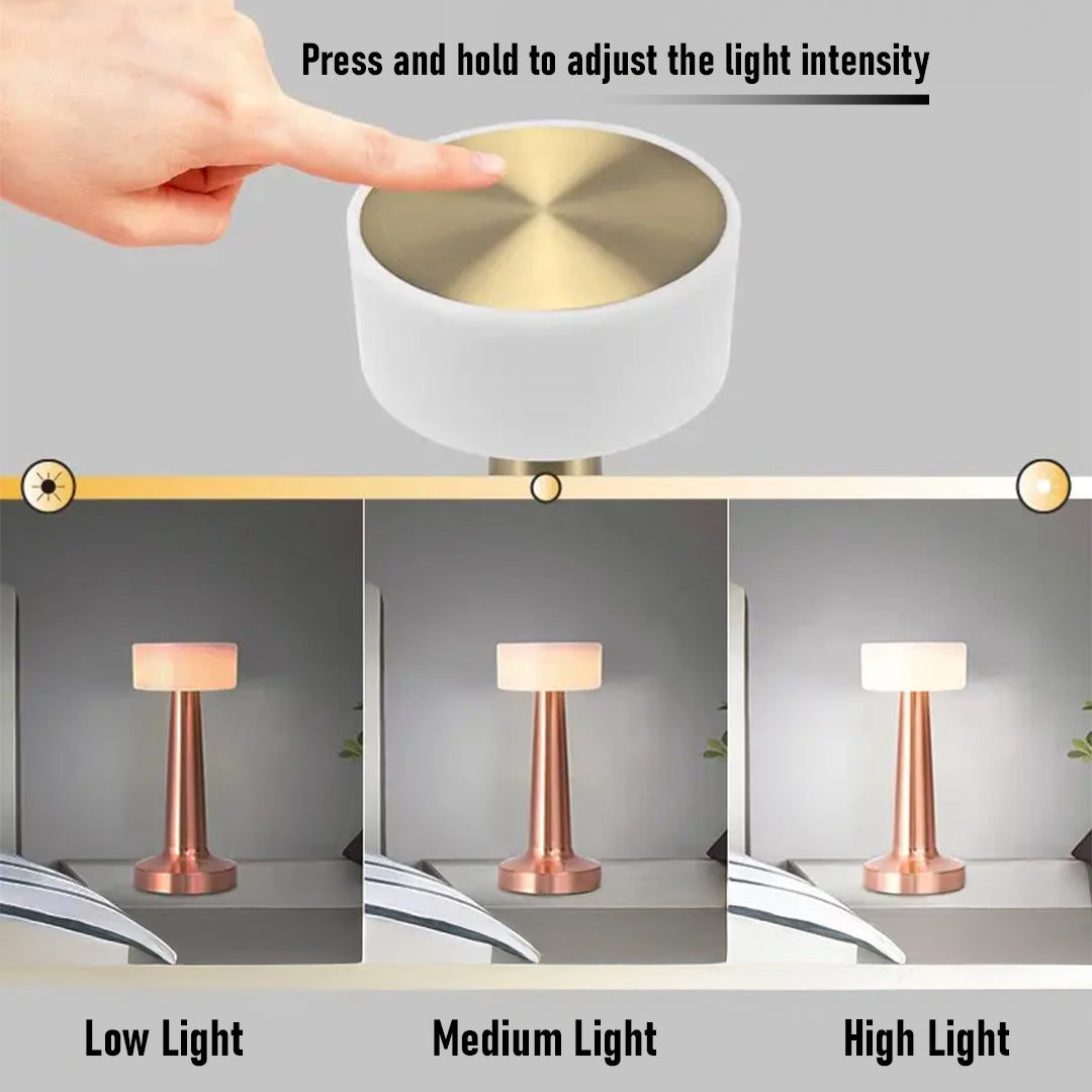 Touch-Control LED Table Lamp – Dimmable Brightness, 3 Light Modes, USB Rechargeable, Elegant Design