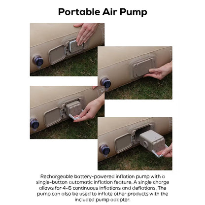 Double-Layer Inflatable Air Mattress – Built-In Rechargeable Air Pump, Ultra-Soft Plush Surface, Waterproof & Durable Design