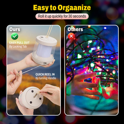 Camping Lantern with Power Bank – 3 Light Modes, IPX4 Waterproof, RGB String Lights