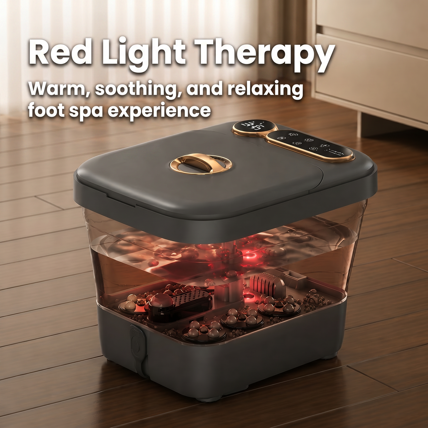 Electric Heated Foldable Foot Spa Massager – Remote Control, Red Light Therapy, Home Pedicure & Relaxation