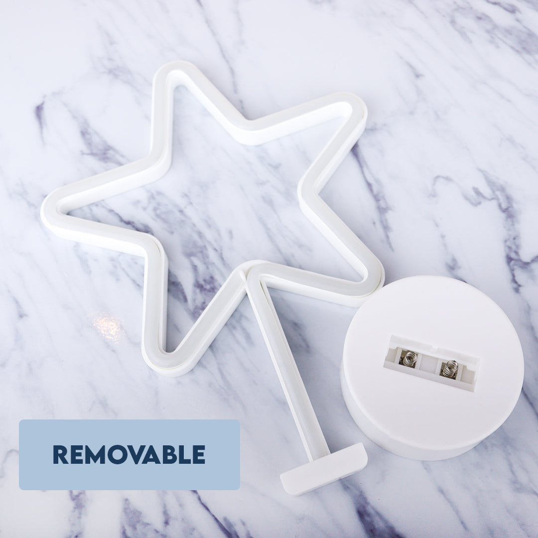 Enchanting LED Star Neon Light in Warm White for Decor