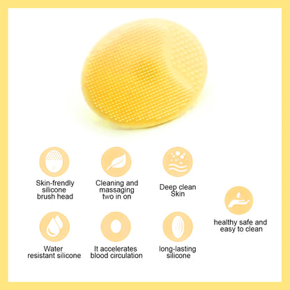Oval Silicone Facial Cleansing Tool (Yellow)