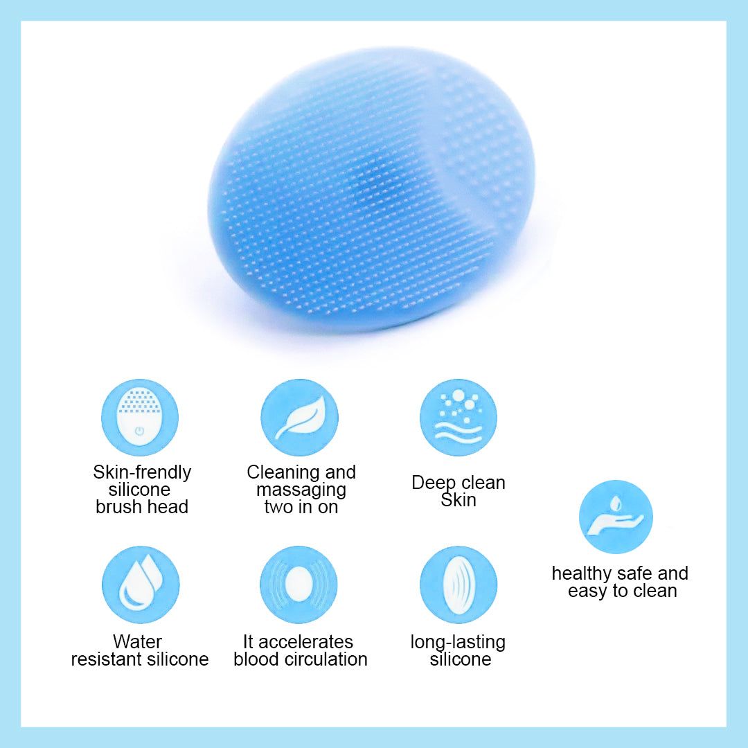 Oval Silicone Facial Cleansing Tool (Blue)