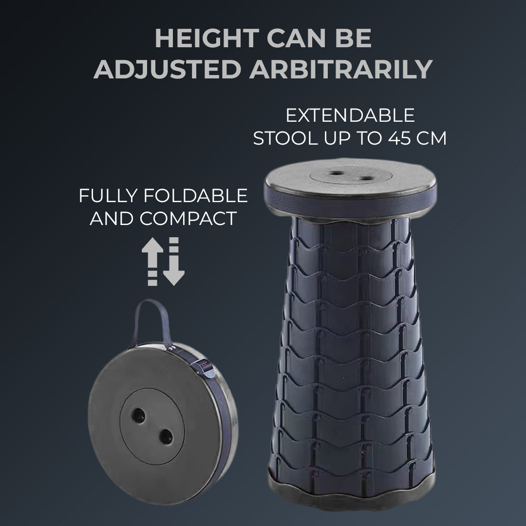 Portable Folding Stool with Adjustable Height for Camping and Travel