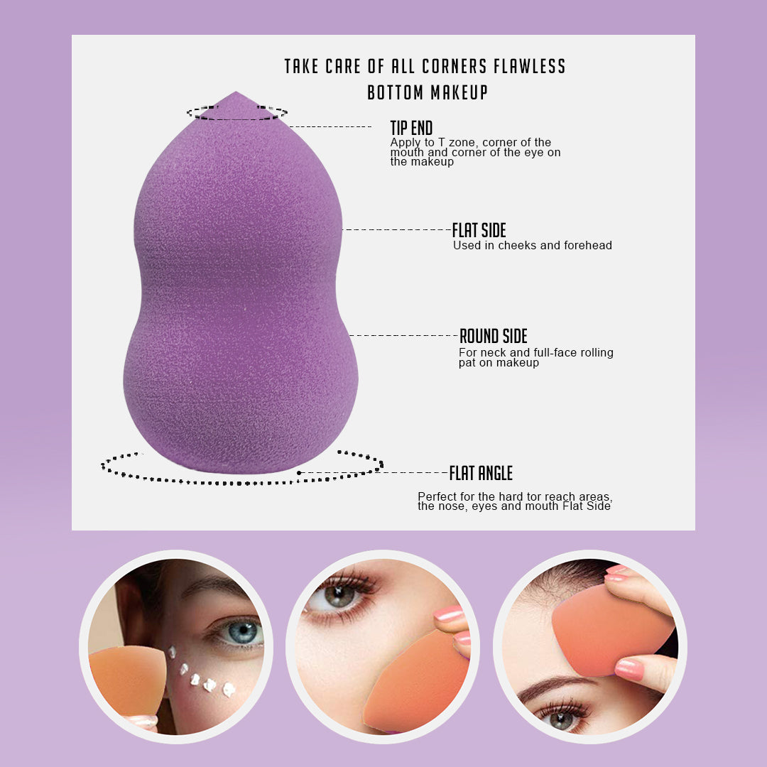 4 Piece Pear Shaped Makeup Sponge Set for Flawless Application