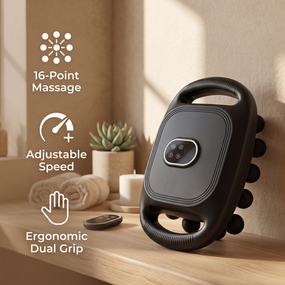 Rechargeable Handheld Body Massager – 16-Head Deep Tissue Massager for Back, Neck, Legs & Full Body | USB-C Cordless Portable Massage Device