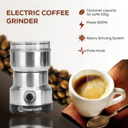 Versatile Stainless Steel Electric Grinder - Coffee, Spices and More