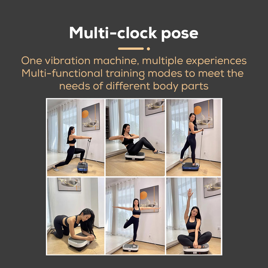 Smart Vibration Platform with Remote Control – LCD Display, 120 Speed Levels, Bluetooth Speaker