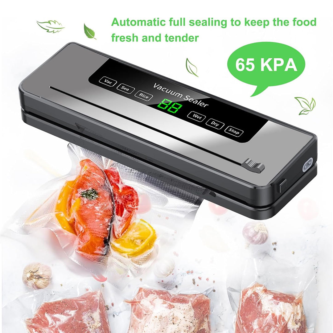 Automatic Vacuum Sealer Machine with LED Display and Dry/Wet Modes