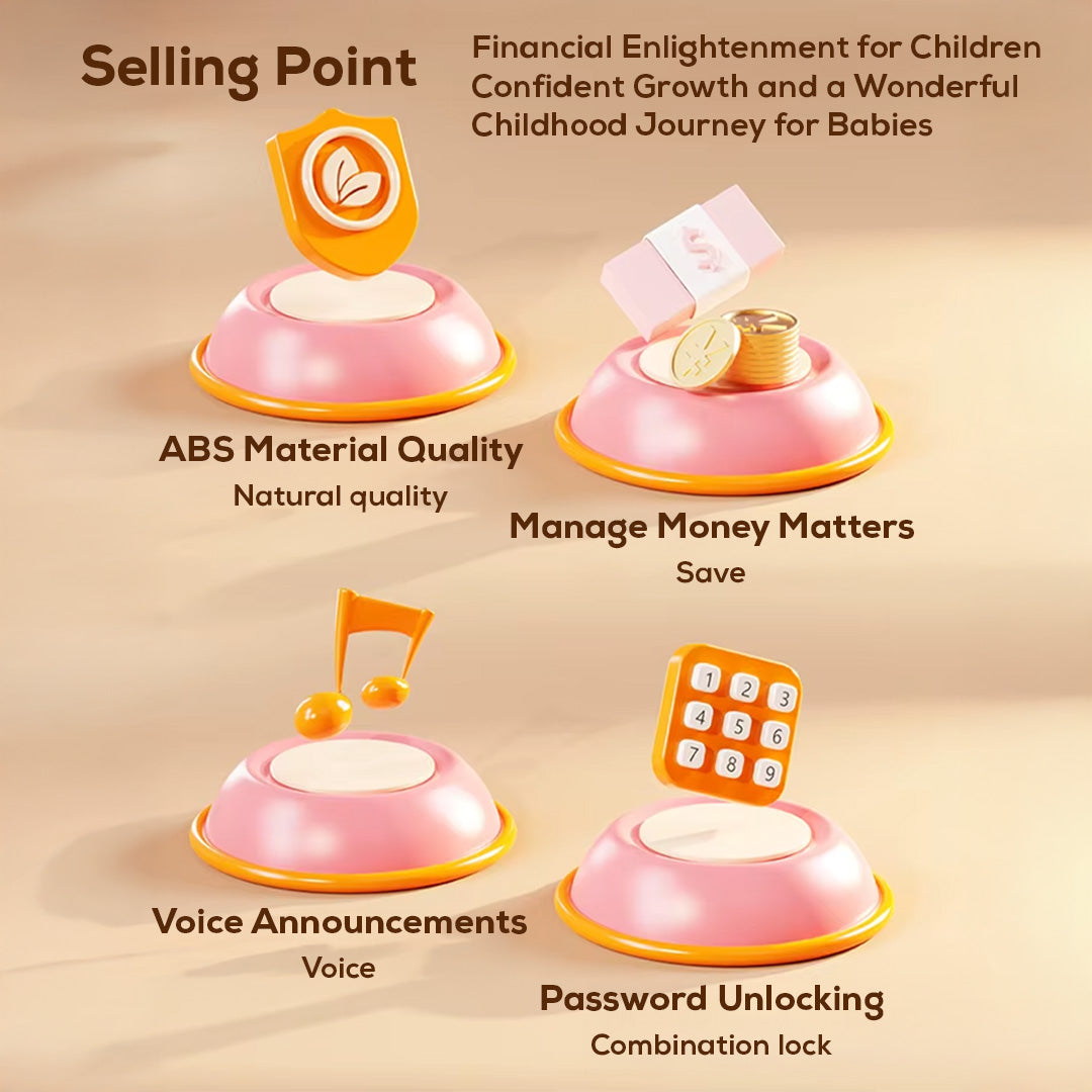 Smart Coin Bank with Password Lock – Decorative Savings Box with Voice Guide