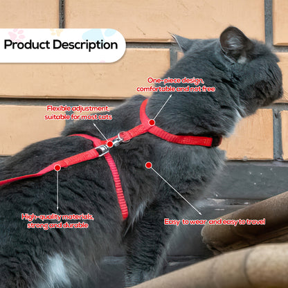 Comfortable Adjustable Cat Harness (Black)