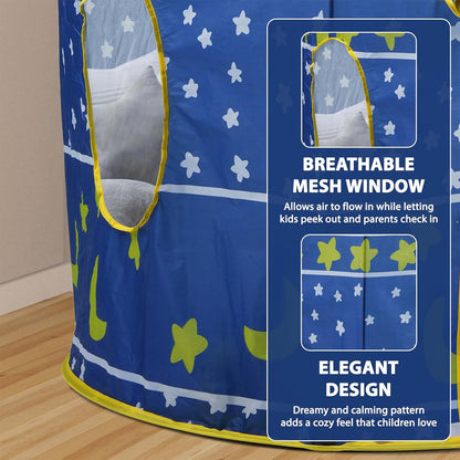 Kids Play Tent, Indoor & Outdoor Playhouse with Breathable Mesh Windows, Easy to Clean Fabric