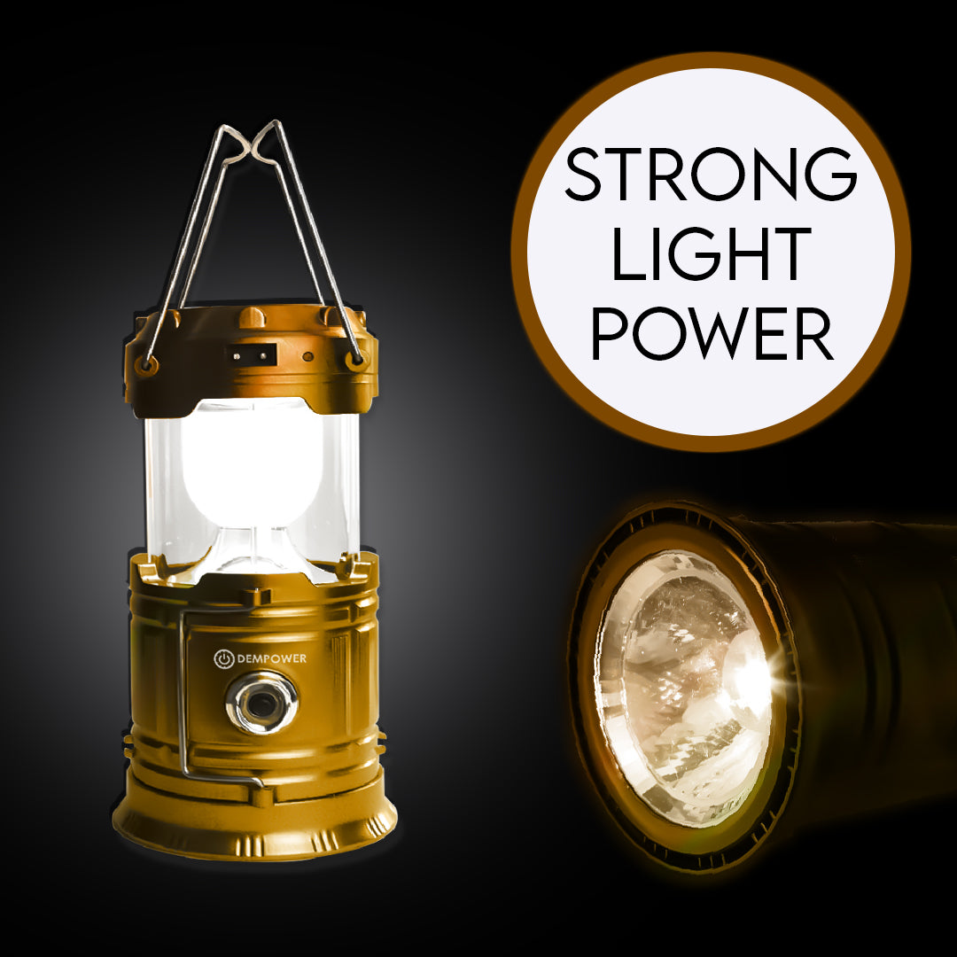 Powerbank Function Solar Camping Lantern (Gold)