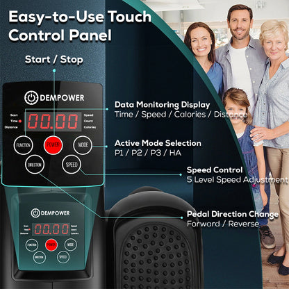 Dempower Mini Elliptical Trainer with LCD Display and Magnetic Resistance
