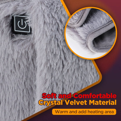 USB Heated Waist & Hand Warmer Belt with 3 Heat Levels – Soft Crystal Velvet Heating Wrap with Power Bank Pocket