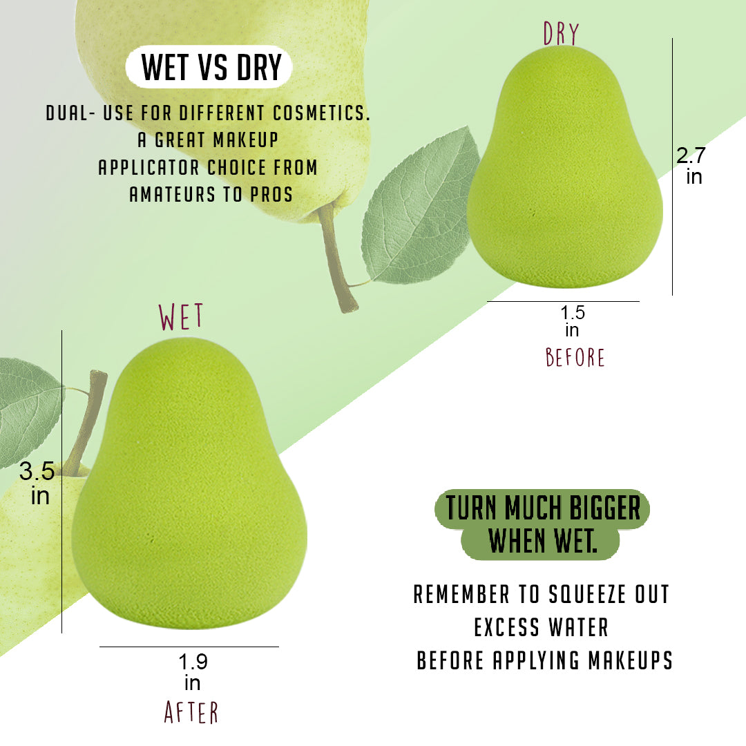 3 PCS Fruit Shaped Makeup Sponge (Pear Shaped)